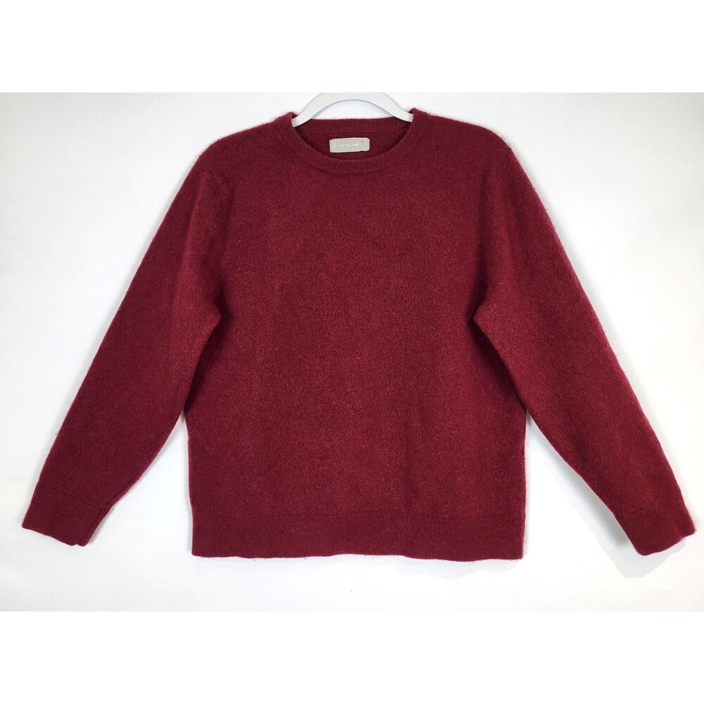 Everlane 100% Cashmere Sweater Size XL Burgundy Washable